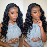 Brazilian Loose Deep Wave Virgin Human Hair 3 Bundles with 4*4 Lace Closure